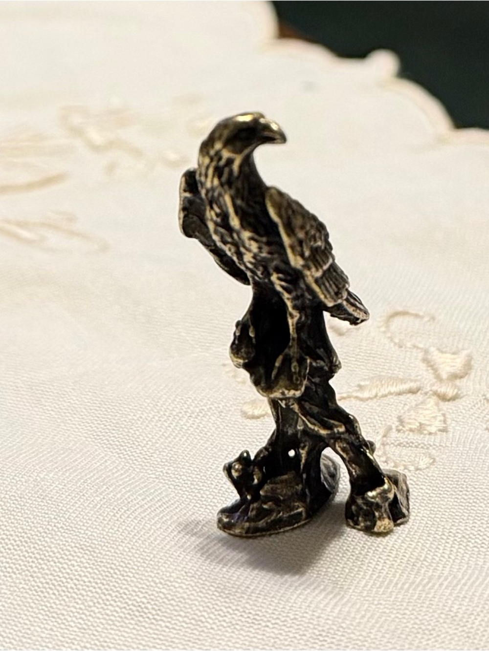 Miniature Brass Eagle Figurine Decorative Accent #180